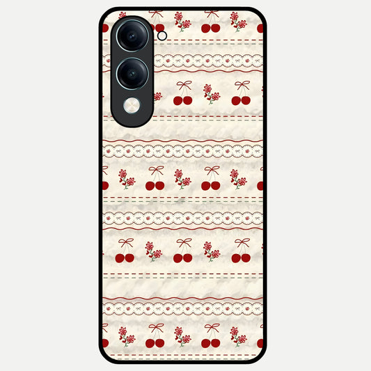  Cherry Bloom Charm Glass Case for iQOO Z10 lite back cover – full design glossy printed glass finish