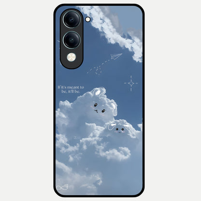  Cloud Bunny Dreams Glass Case for iQOO Z10 lite back cover – full design glossy printed glass finish