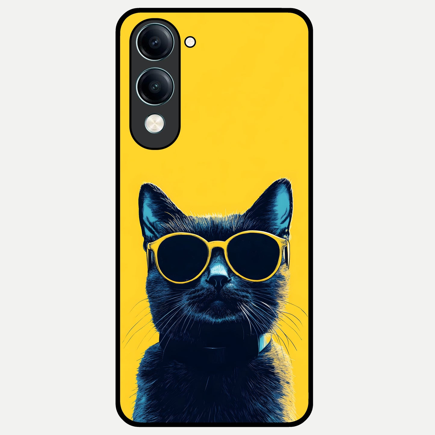  Cool Cat Vibes Glass Case for iQOO Z10 lite back cover – full design glossy printed glass finish