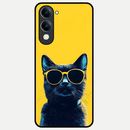  Cool Cat Vibes Glass Case for iQOO Z10 lite back cover – full design glossy printed glass finish