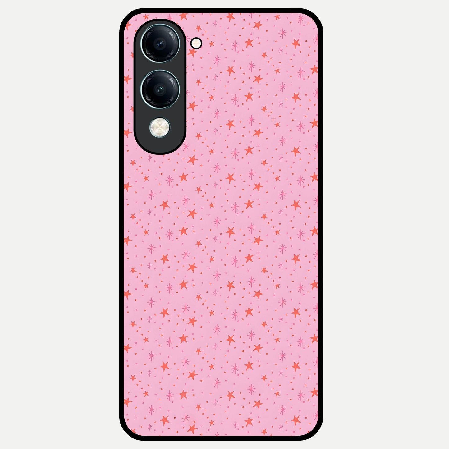  Cosmic Pink Sparkle Glass Case for iQOO Z10 lite back cover – full design glossy printed glass finish