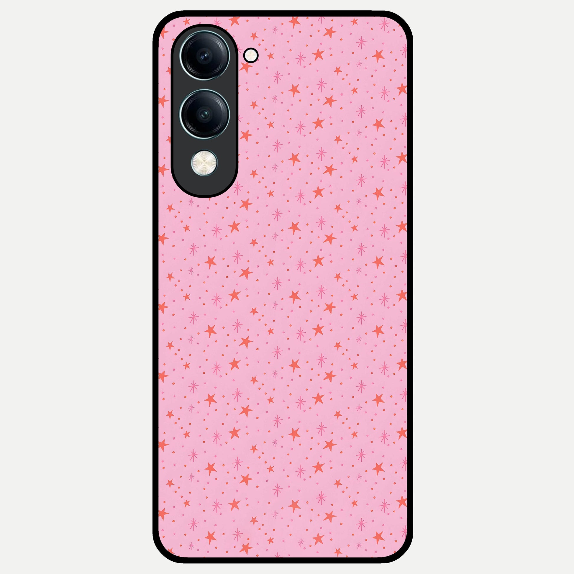 Cosmic Pink Sparkle Glass Case for iQOO Z10 lite back cover – full design glossy printed glass finish