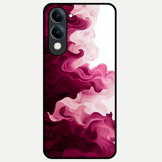  Crimson Wave Flow Glass Case for iQOO Z10 Lite back cover – full design glossy printed glass finish