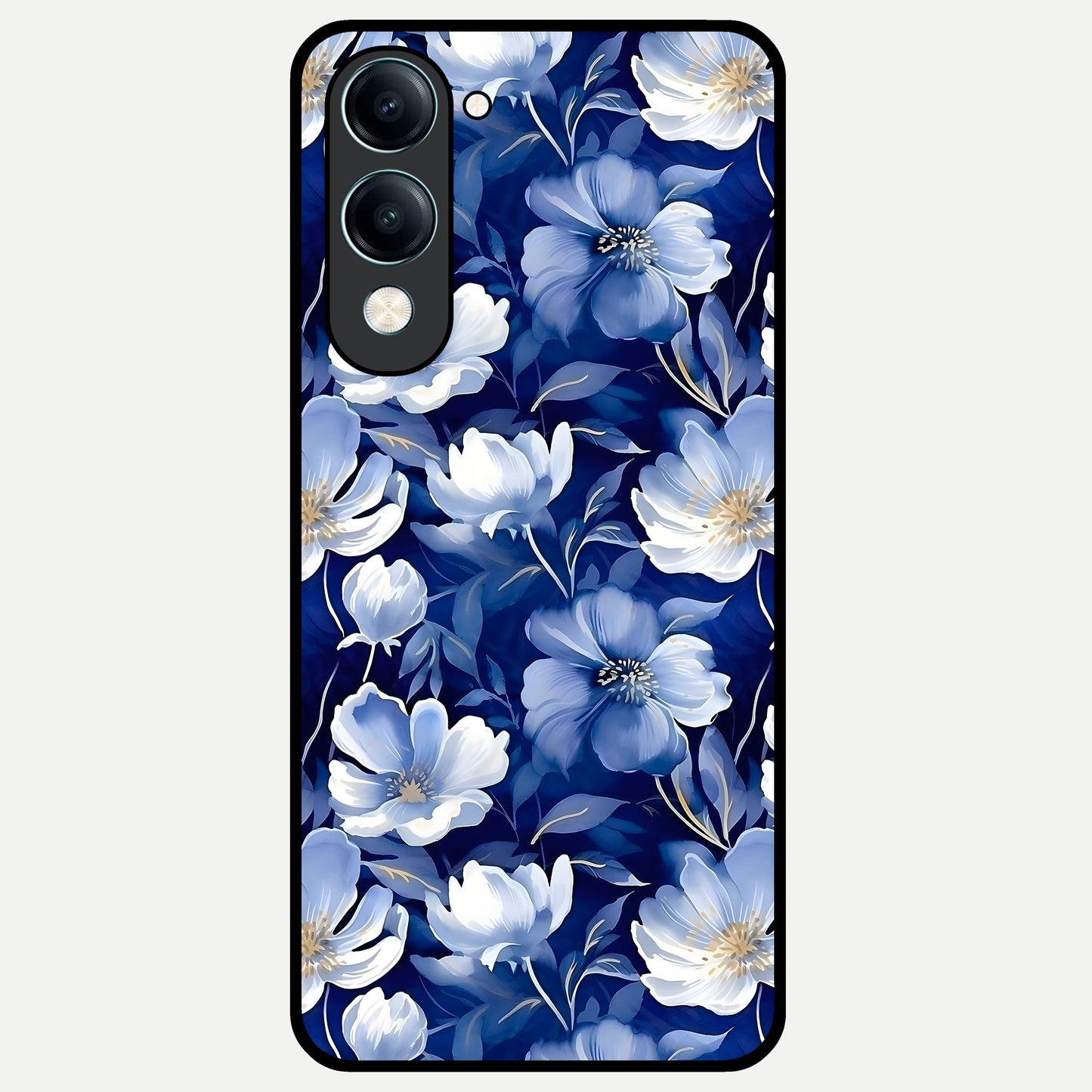  Cute Floral Patterns Glass Case for iQOO Z10 lite back cover – full design glossy printed glass finish