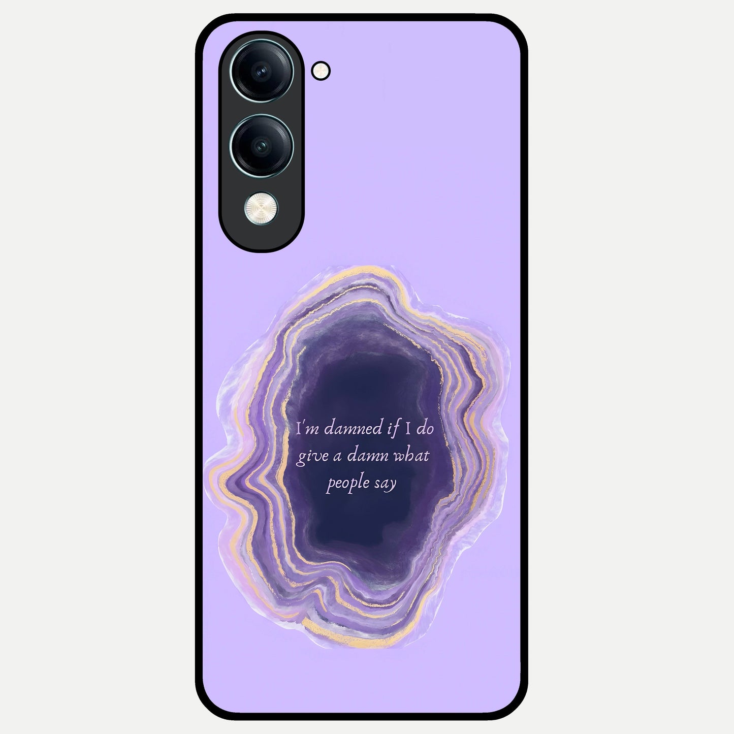  Damned People Quote Glass Case for iQOO Z10 lite back cover – full design glossy printed glass finish