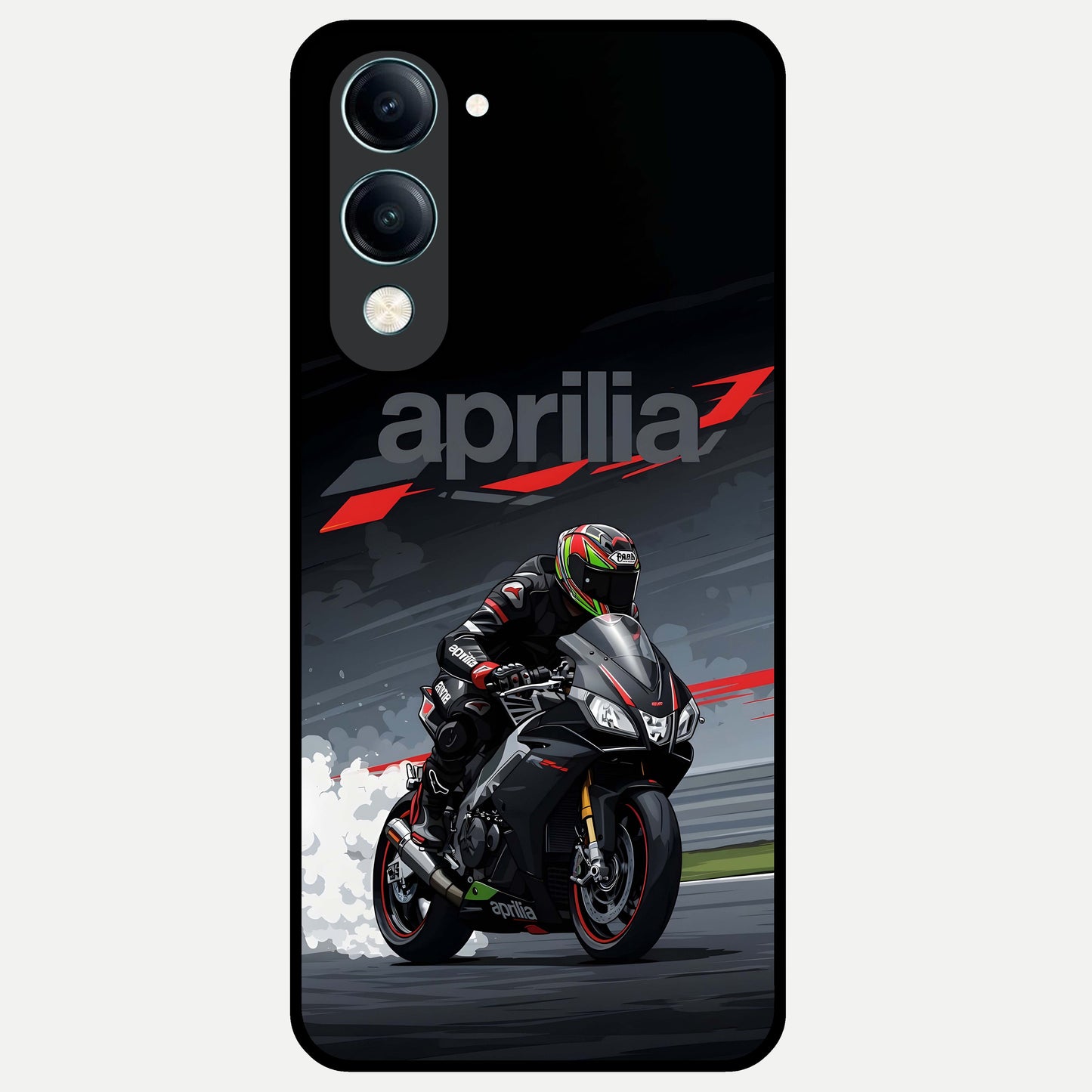  Dark Aprilla Glass Case for iQOO Z10 lite back cover – full design glossy printed glass finish