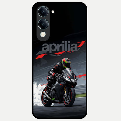 Dark Aprilla Glass Case for iQOO Z10 lite back cover – full design glossy printed glass finish