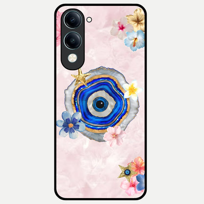  Divine Aura Bloom Glass Case for iQOO Z10 Lite back cover – full design glossy printed glass finish
