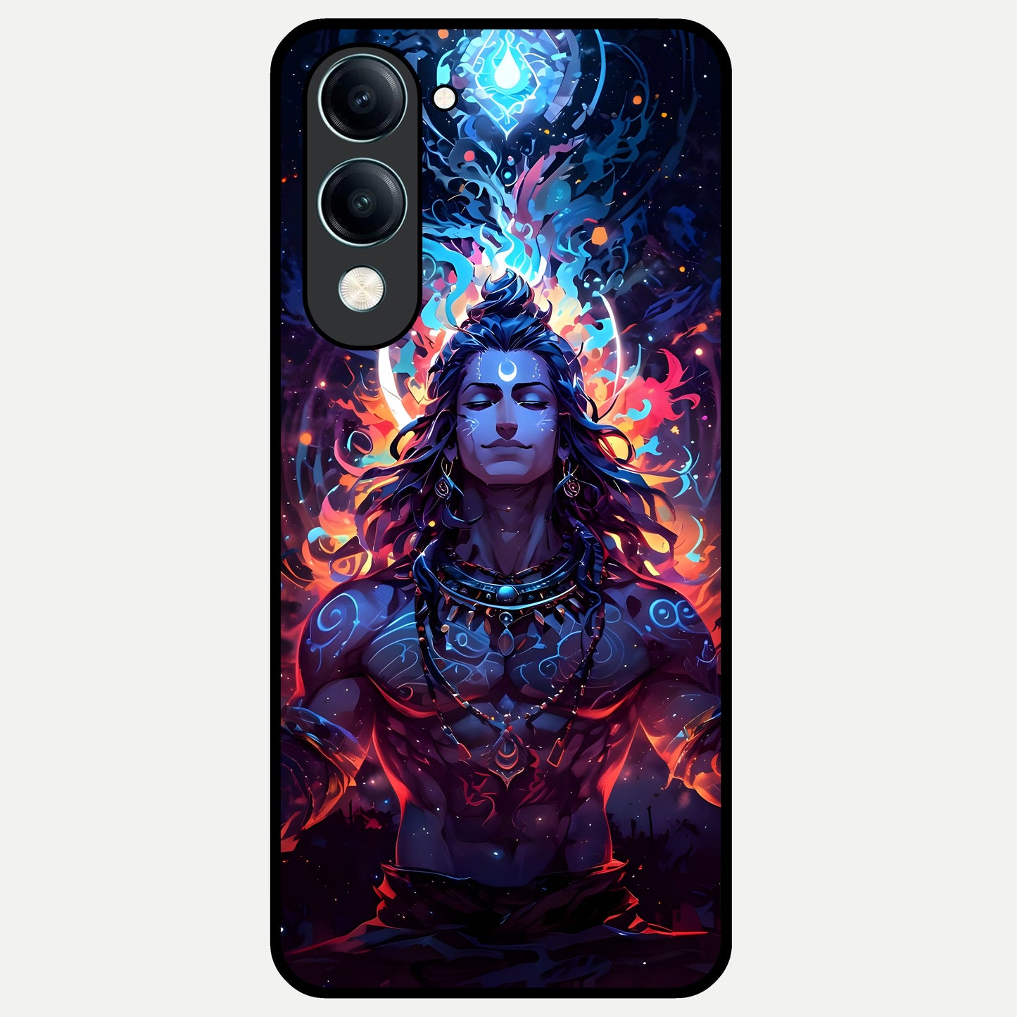  Divine Fire Shiv Glass Case for iQOO Z10 lite back cover – full design glossy printed glass finish