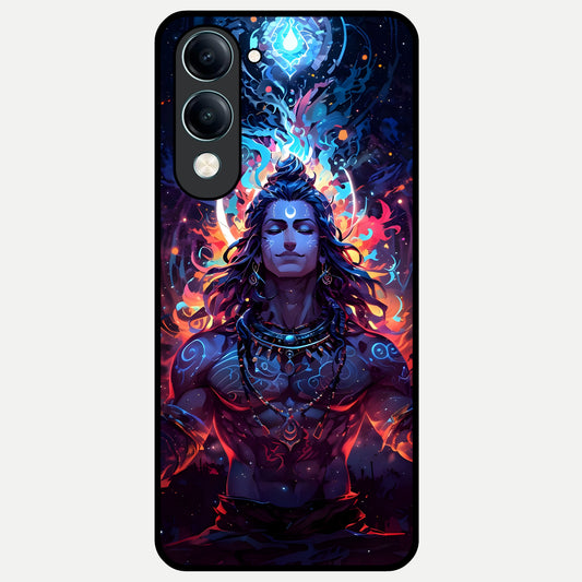  Divine Fire Shiv Glass Case for iQOO Z10 lite back cover – full design glossy printed glass finish
