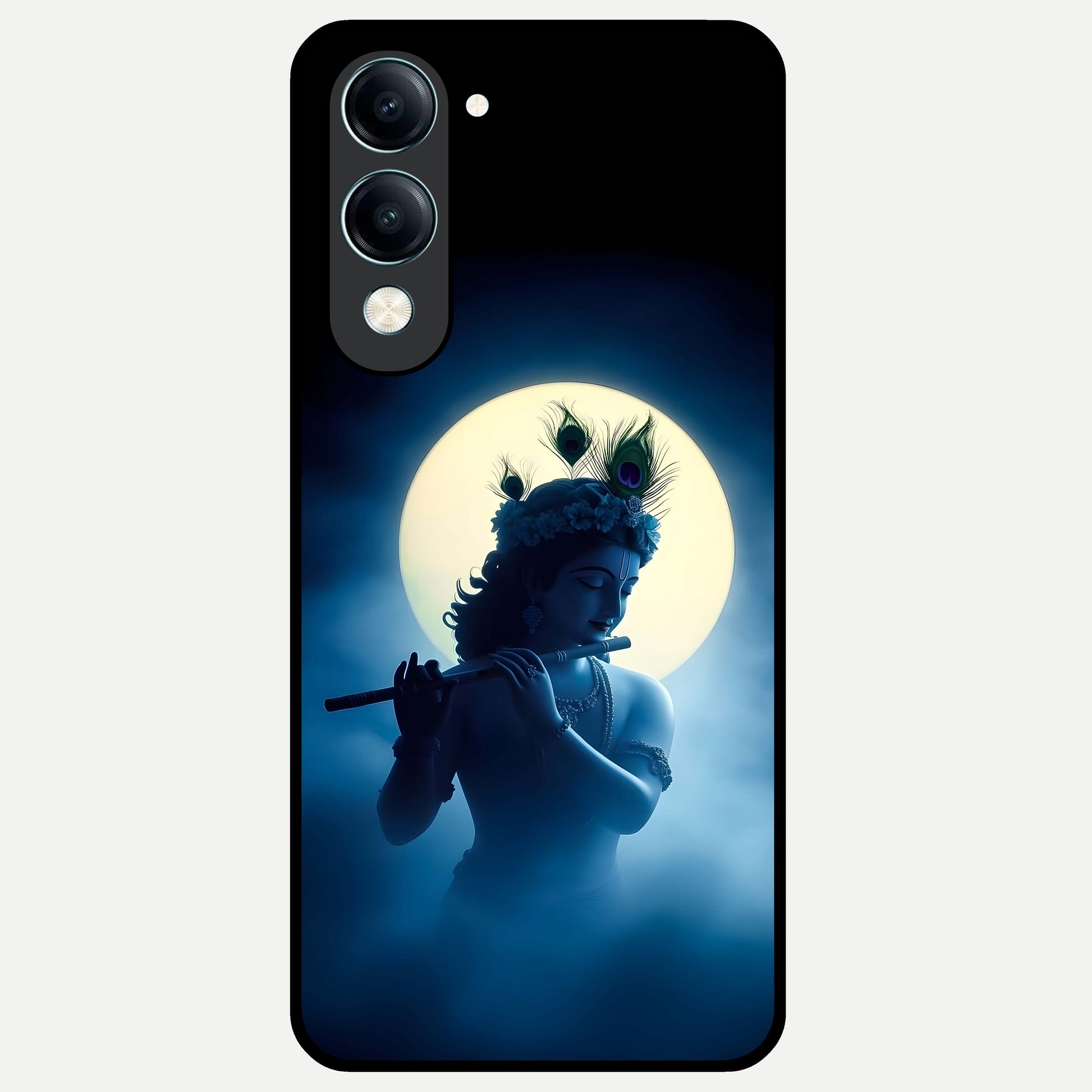  Divine Moon Flute Glass Case for iQOO Z10 lite back cover – full design glossy printed glass finish