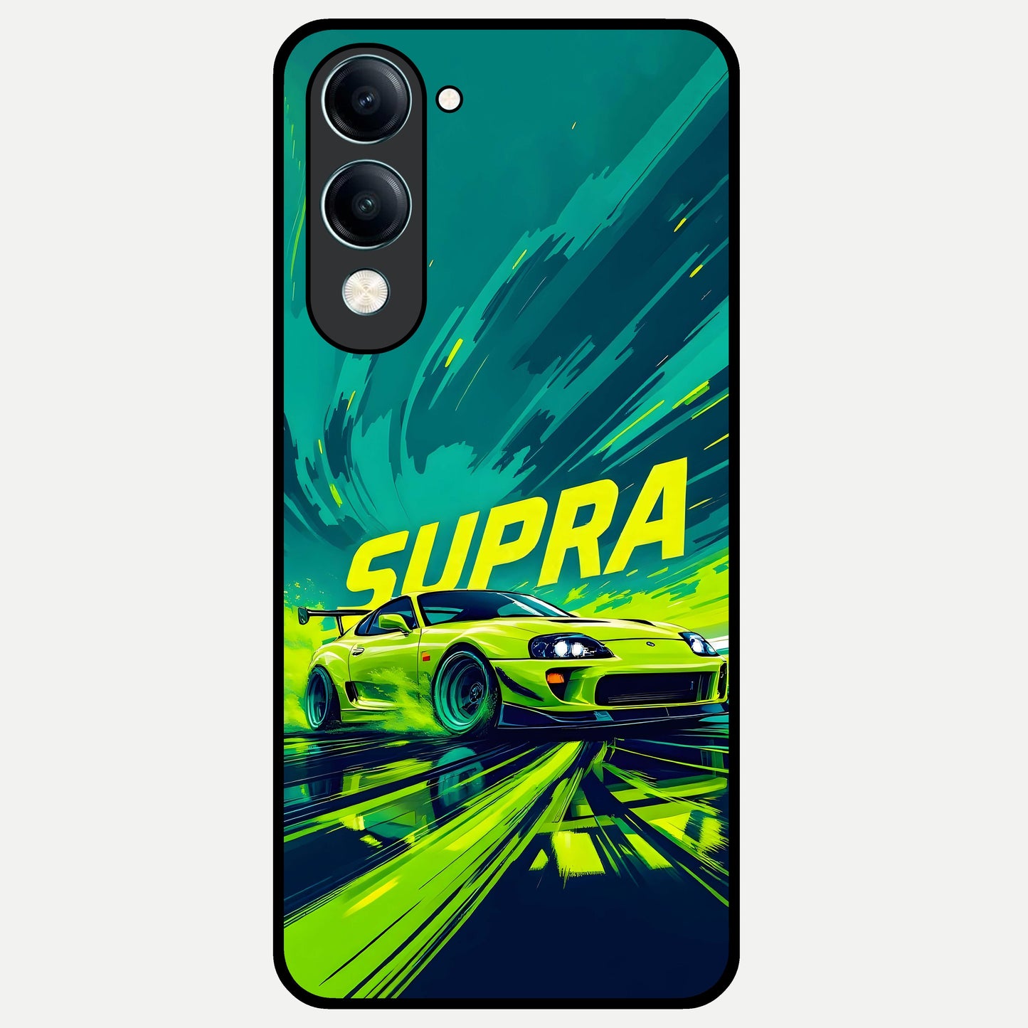  Electric Supra Thunder Glass Case for iQOO Z10 lite back cover – full design glossy printed glass finish