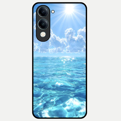  Endless Ocean Horizon Glass Case for iQOO Z10 Lite back cover – full design glossy printed glass finish