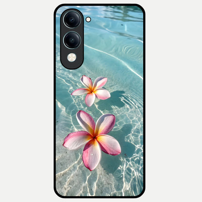  Floating Bloom Bliss Glass Case for iQOO Z10 Lite back cover – full design glossy printed glass finish