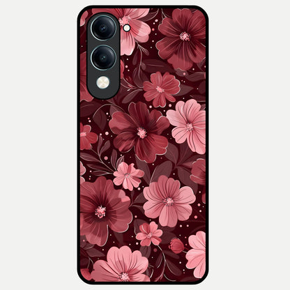  Flower Blush Bloom Glass Case for iQOO Z10 Lite back cover – full design glossy printed glass finish