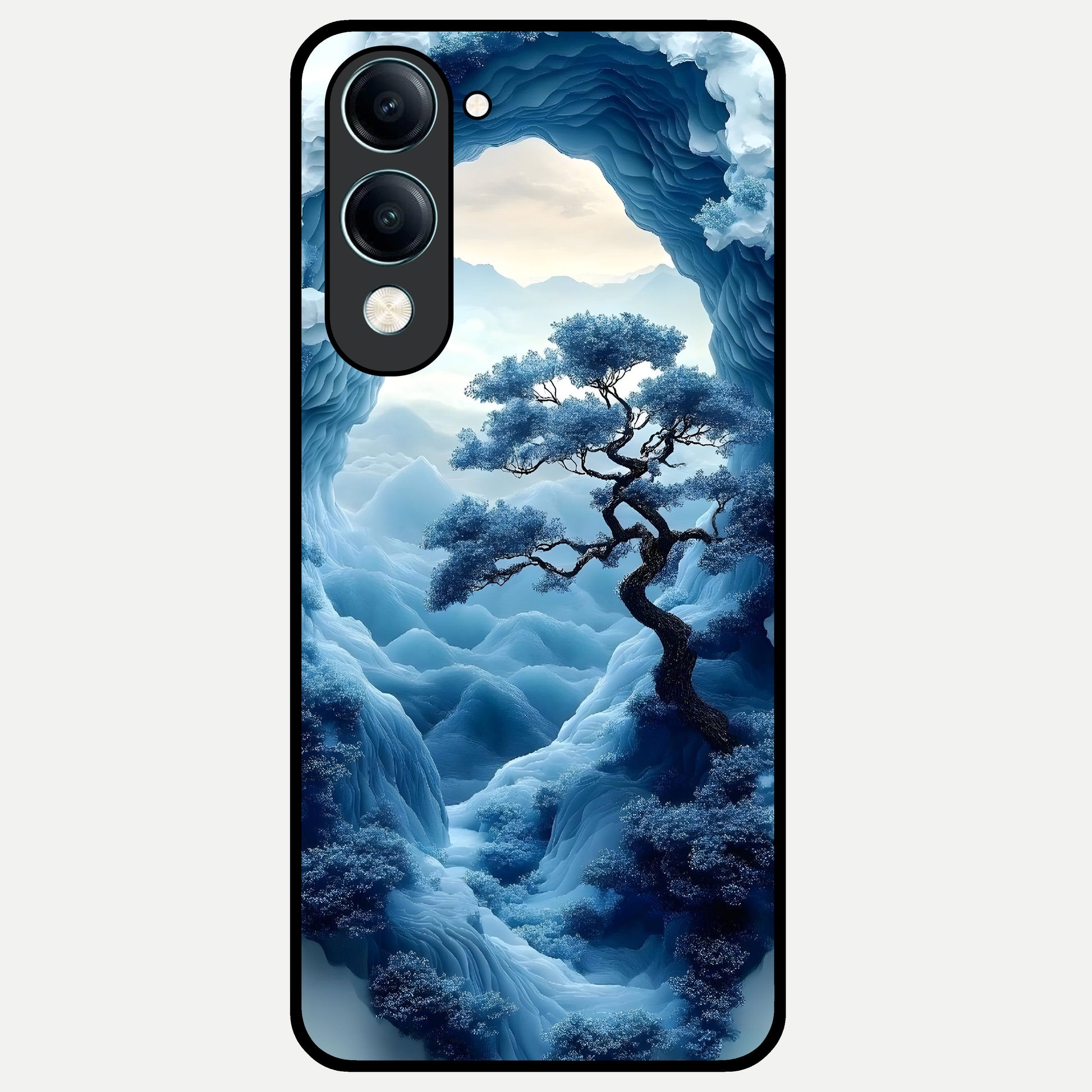 Frozen Serenity Gate Glass Case for iQOO Z10 lite back cover – full design glossy printed glass finish