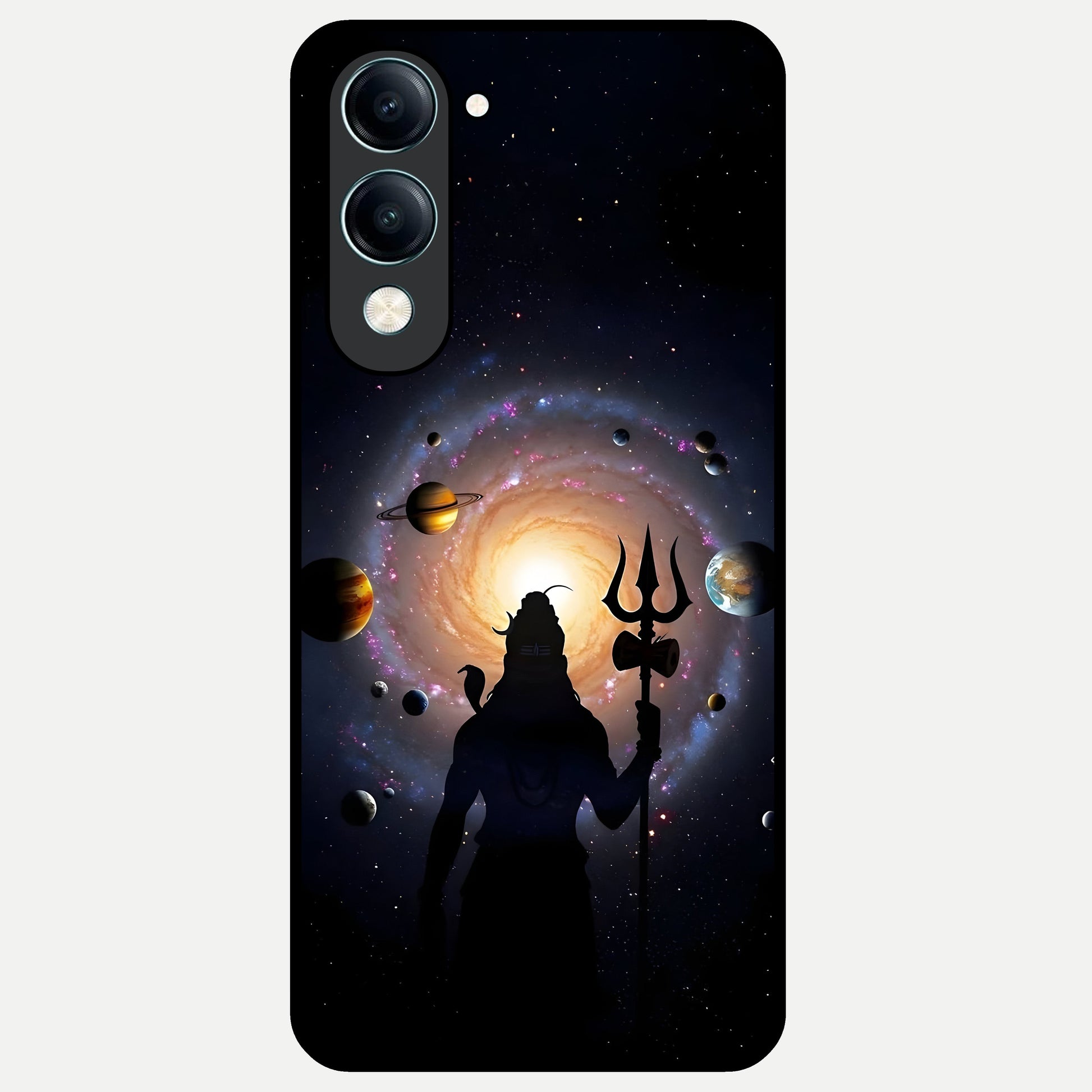  Galactic Shiva Vision Glass Case for iQOO Z10 lite back cover – full design glossy printed glass finish