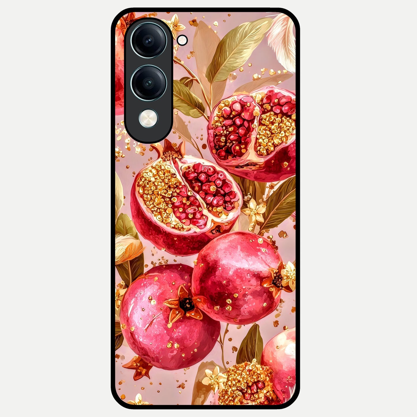  Golden Bloom Glow Glass Case for iQOO Z10 Lite back cover – full design glossy printed glass finish