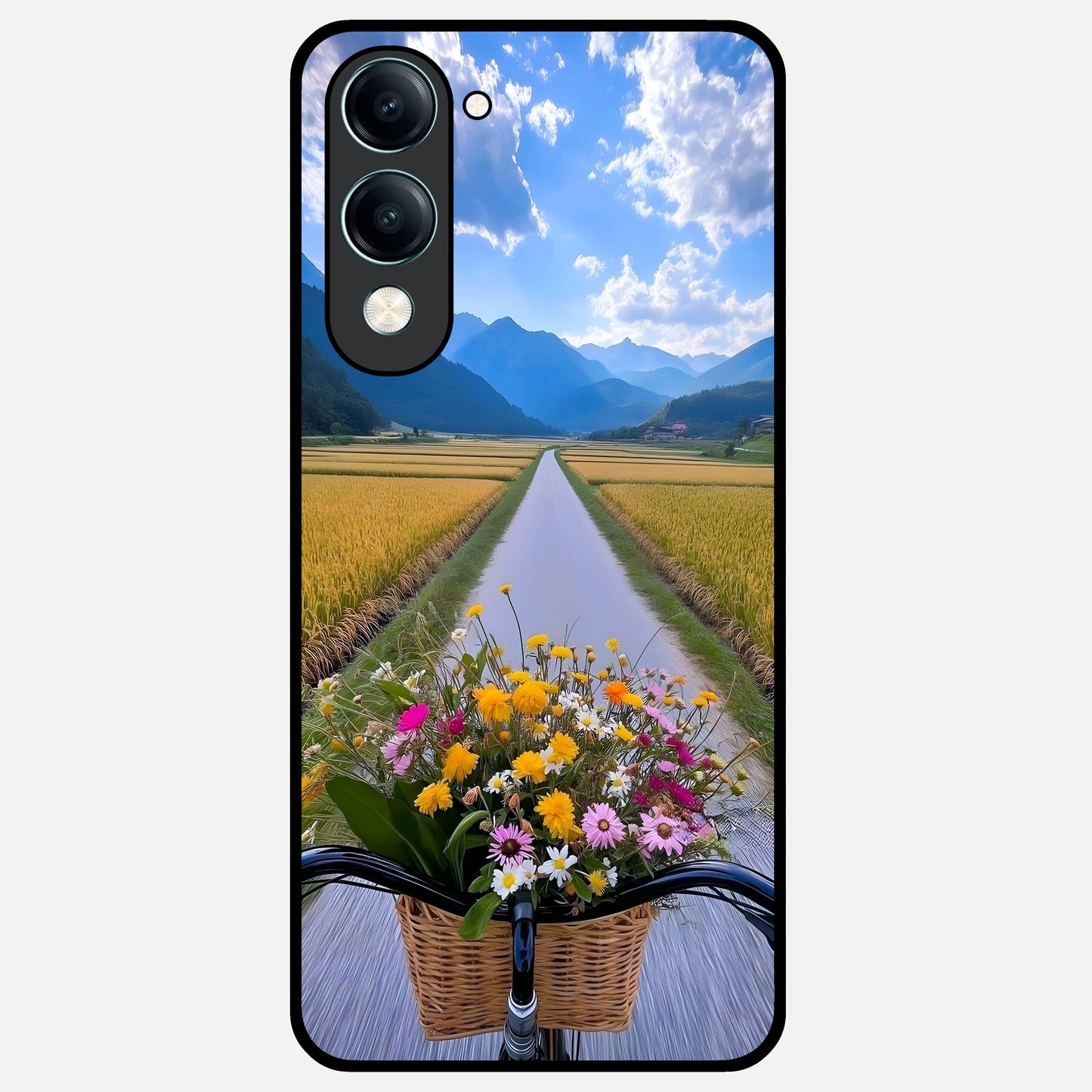  Golden Field Journey Glass Case for iQOO Z10 lite back cover – full design glossy printed glass finish