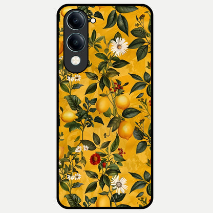  Golden Lemon Field Glass Case for iQOO Z10 Lite back cover – full design glossy printed glass finish
