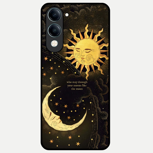  Golden Lunar Love Glass Case for iQOO Z10 Lite back cover – full design glossy printed glass finish