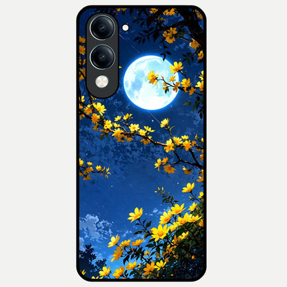  Golden Night Glow Glass Case for iQOO Z10 Lite back cover – full design glossy printed glass finish