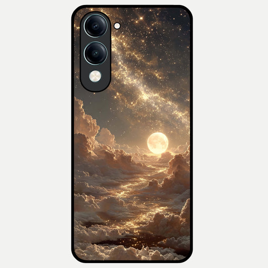  Golden Sky Dream Glass Case for iQOO Z10 Lite back cover – full design glossy printed glass finish