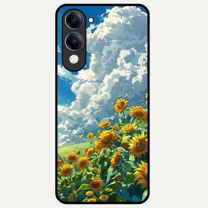  Golden Sun Glory Glass Case for iQOO Z10 Lite back cover – full design glossy printed glass finish