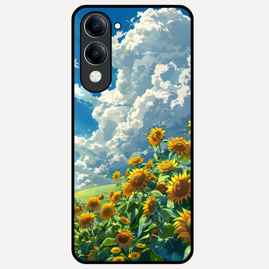  Golden Sun Glory Glass Case for iQOO Z10 Lite back cover – full design glossy printed glass finish