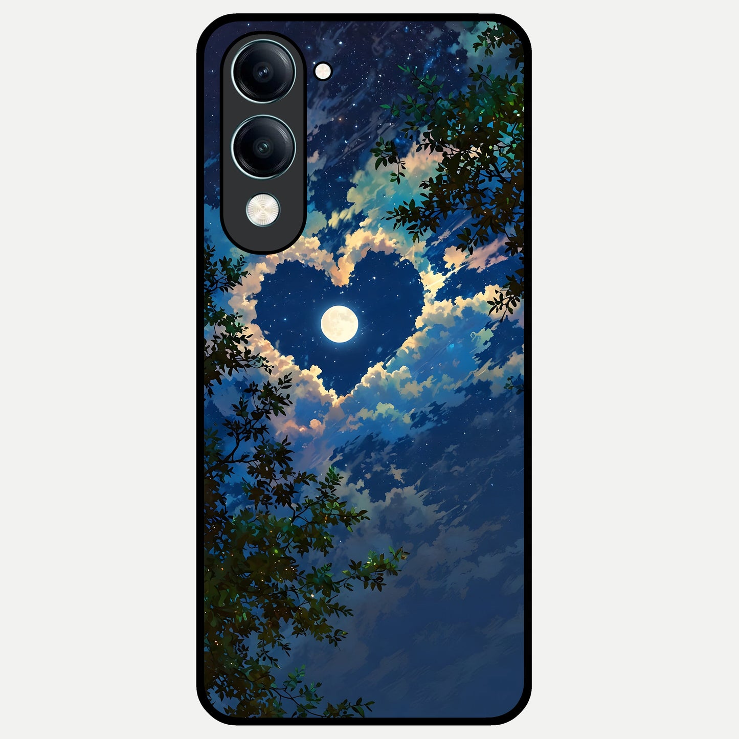  Heart With Moon Sky Glass Case for iQOO Z10 lite back cover – full design glossy printed glass finish