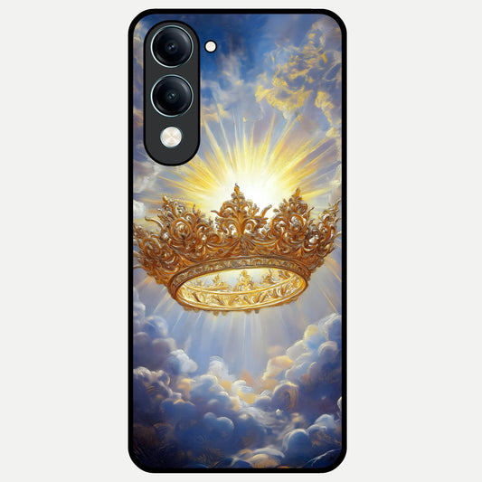  Heavenly Crown Light Glass Case for iQOO Z10 lite back cover – full design glossy printed glass finish