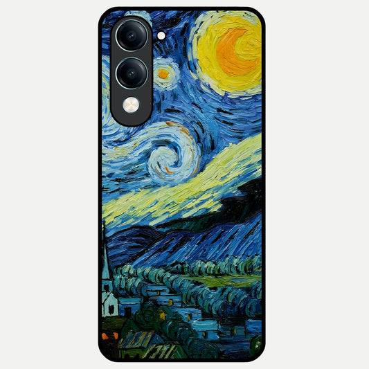 Inspired Van Gogh Art Glass Case for iQOO Z10 lite back cover – full design glossy printed glass finish