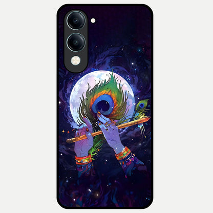  Krishna Hands Art Glass Case for iQOO Z10 lite back cover – full design glossy printed glass finish