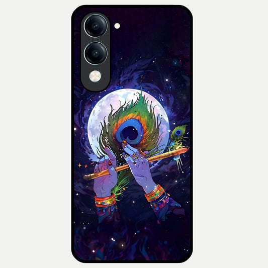 Krishna Hands Art Glass Case for iQOO Z10 lite back cover – full design glossy printed glass finish