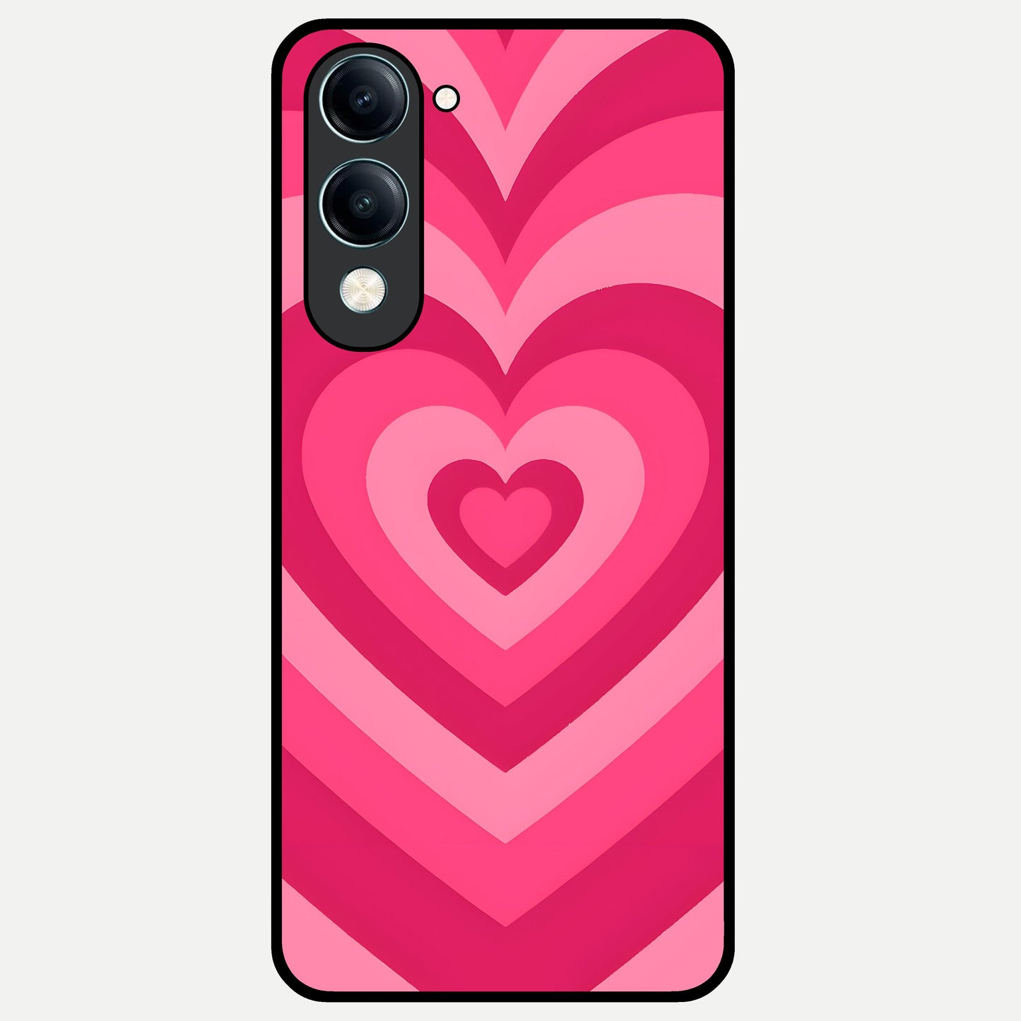  Layered Love Hearts Glass Case for iQOO Z10 lite back cover – full design glossy printed glass finish
