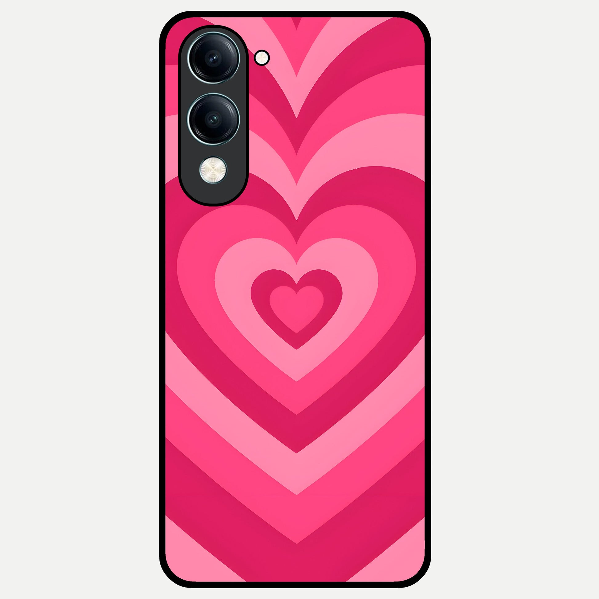  Layered Love Hearts Glass Case for iQOO Z10 lite back cover – full design glossy printed glass finish