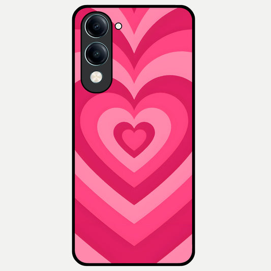  Layered Love Hearts Glass Case for iQOO Z10 lite back cover – full design glossy printed glass finish