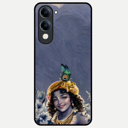  Lord Krishna Glass Case for iQOO Z10 lite back cover – full design glossy printed glass finish