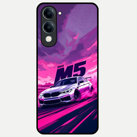  MS Neon Car Glass Case for iQOO Z10 Lite back cover – full design glossy printed glass finish