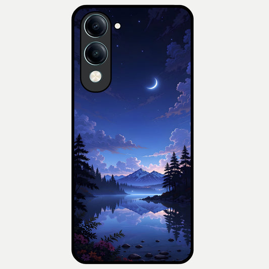  Midnight Lake Peace Glass Case for iQOO Z10 lite back cover – full design glossy printed glass finish