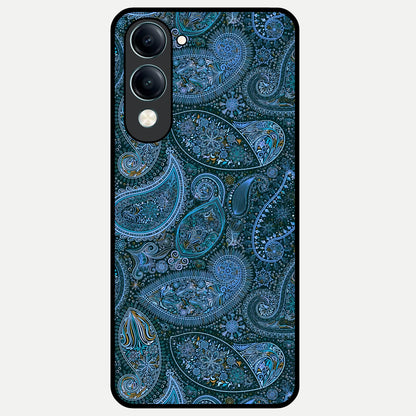  Midnight Paisley Glow Glass Case for iQOO Z10 Lite back cover – full design glossy printed glass finish