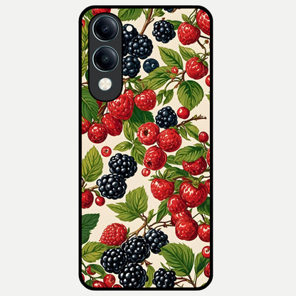  Mixed Berry Collage Glass Case for iQOO Z10 lite back cover – full design glossy printed glass finish