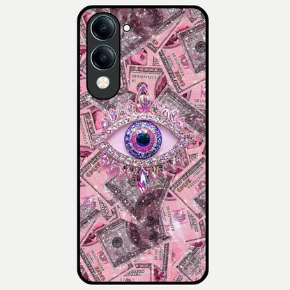  Money Eye Luxe Glass Case for iQOO Z10 lite back cover – full design glossy printed glass finish