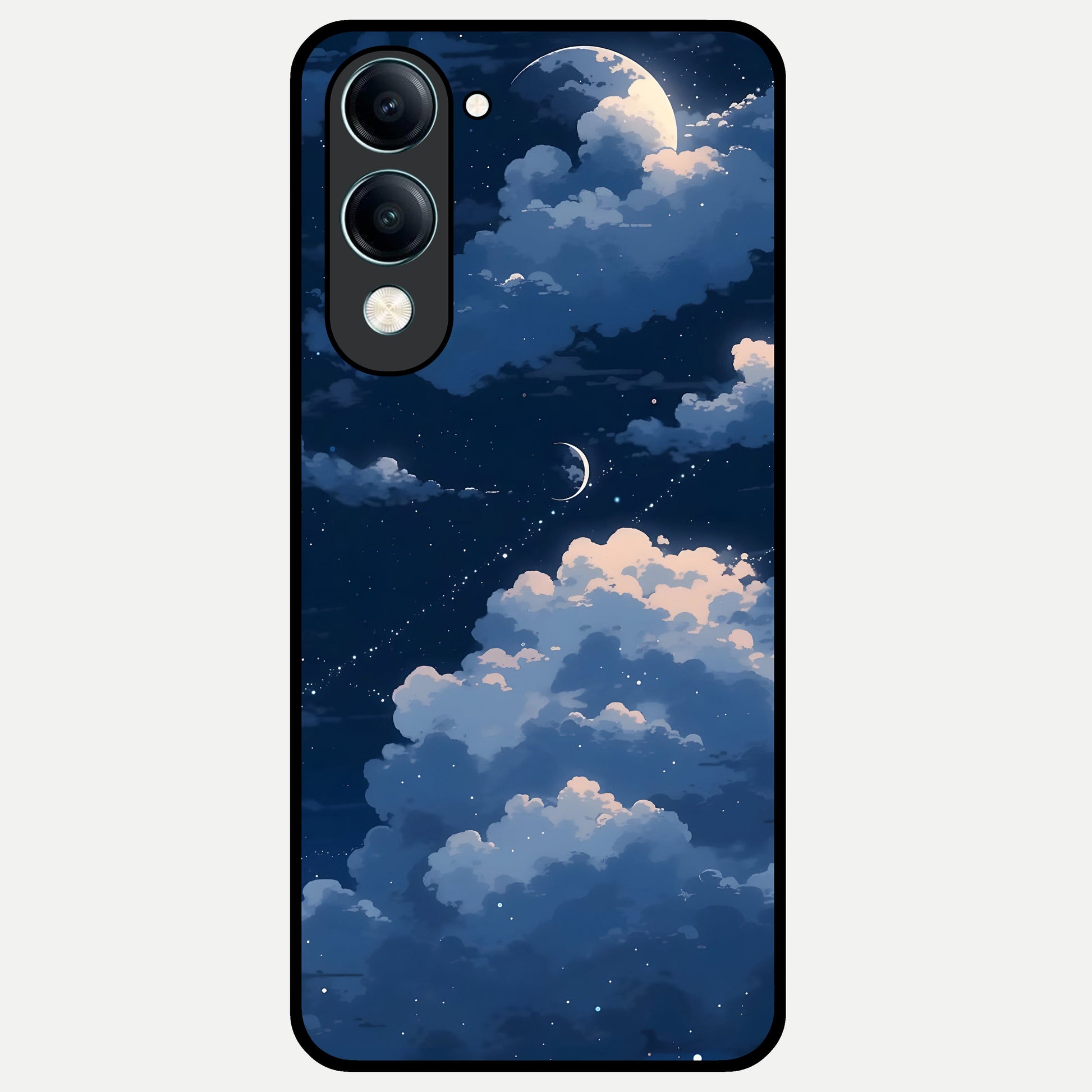  Moon Dream Haze Glass Case for iQOO Z10 Lite back cover – full design glossy printed glass finish