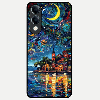  Moonlight Harbor Glow Glass Case for iQOO Z10 lite back cover – full design glossy printed glass finish