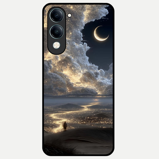  Moonlight Spark Path Glass Case for iQOO Z10 Lite back cover – full design glossy printed glass finish
