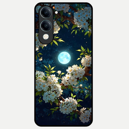  Moonlit Blossom Dream Glass Case for iQOO Z10 Lite back cover – full design glossy printed glass finish