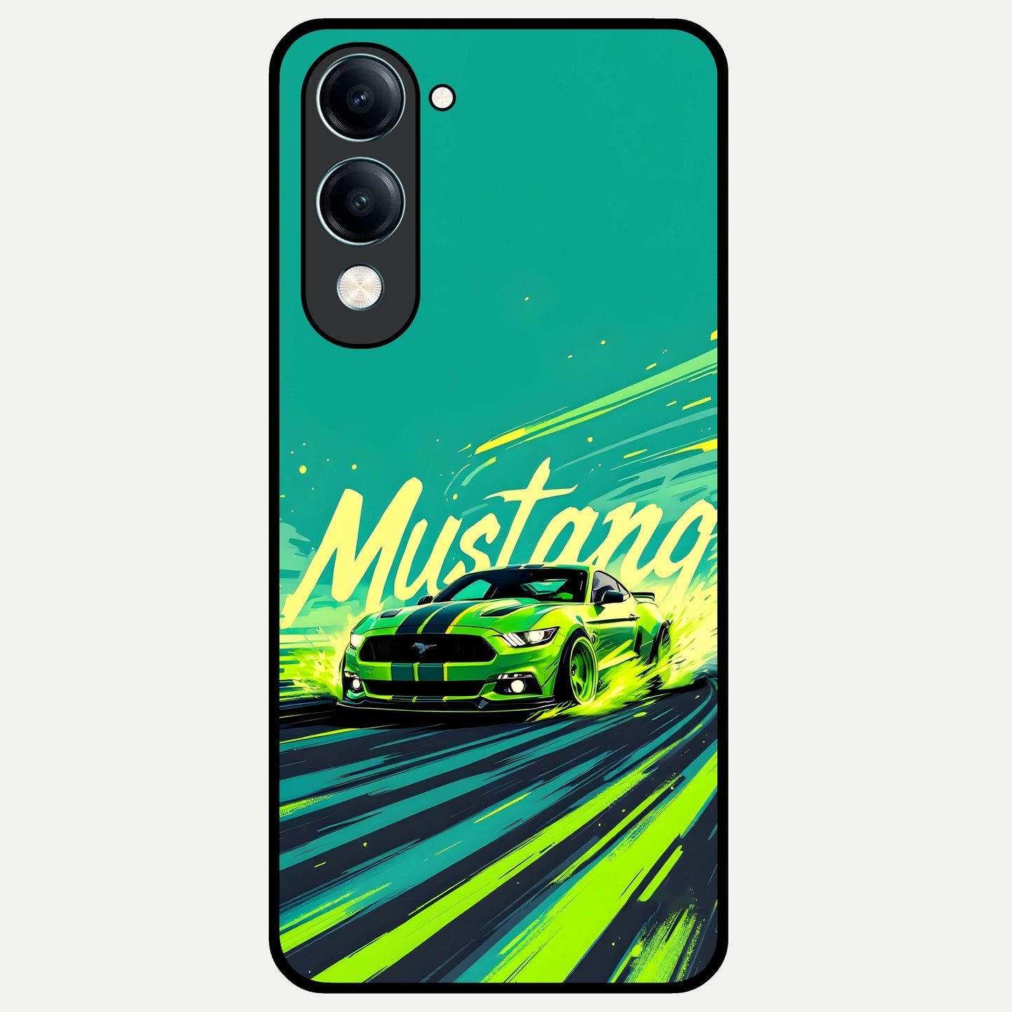  Mustang Bang Glass Case for iQOO Z10 lite back cover – full design glossy printed glass finish