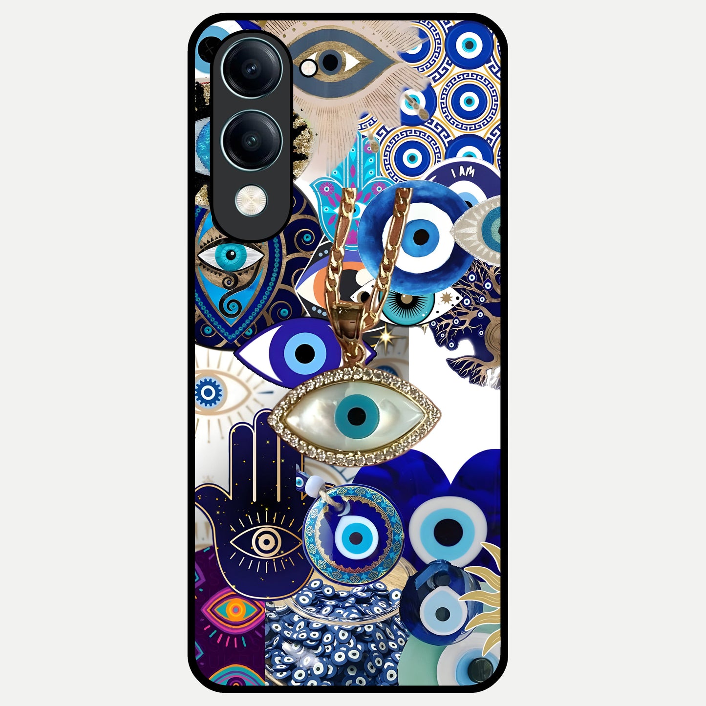  Mystic Charm Eye Glass Case for iQOO Z10 Lite back cover – full design glossy printed glass finish