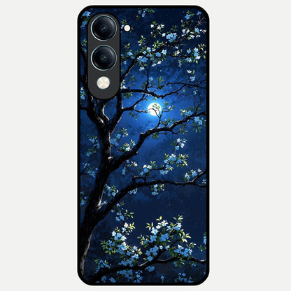  Mystic Floral Night Glass Case for iQOO Z10 Lite back cover – full design glossy printed glass finish